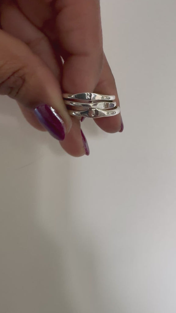 Stacking handmade initial signet rings 