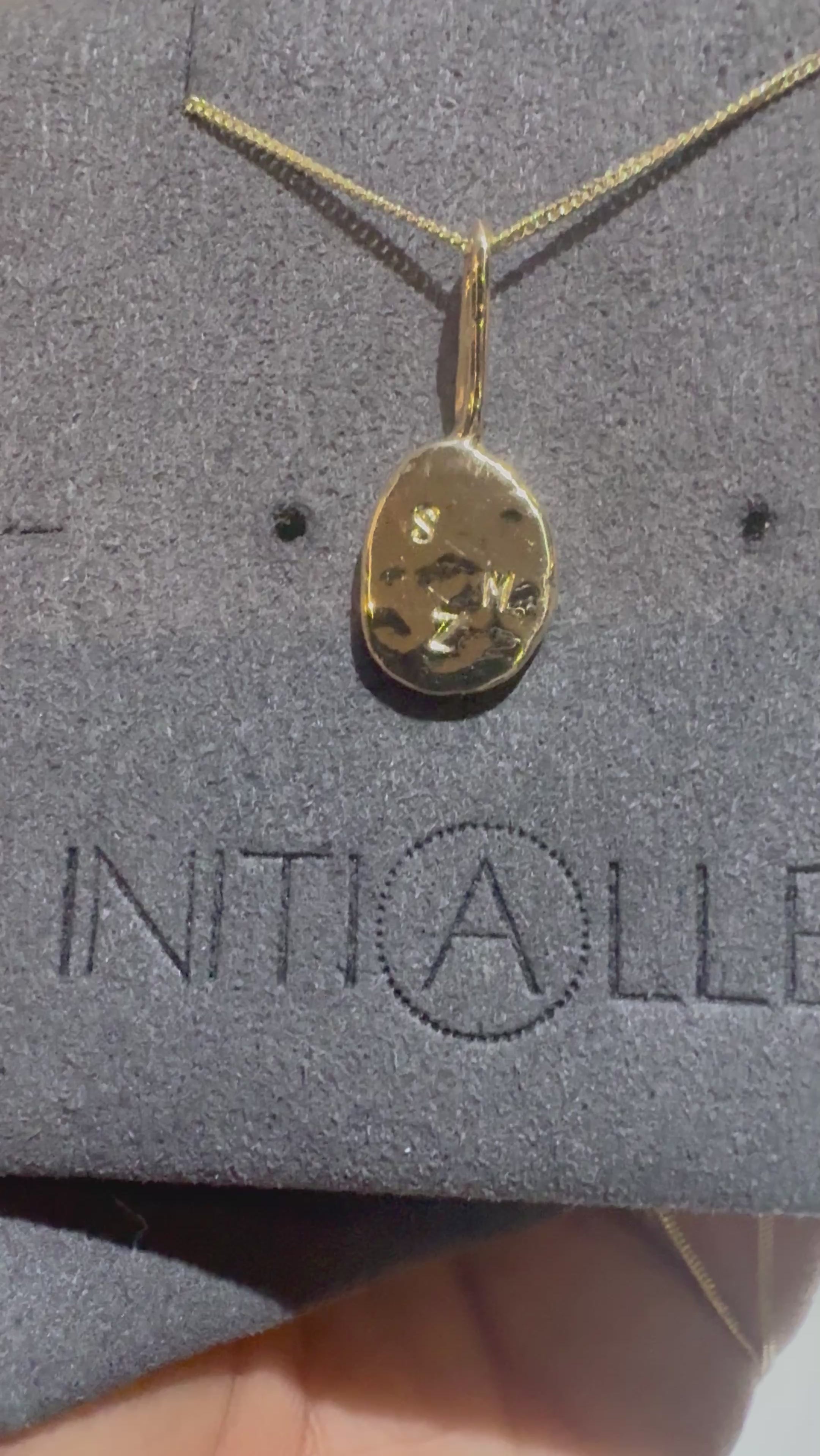 Handmade solid solid multiple initial necklace 