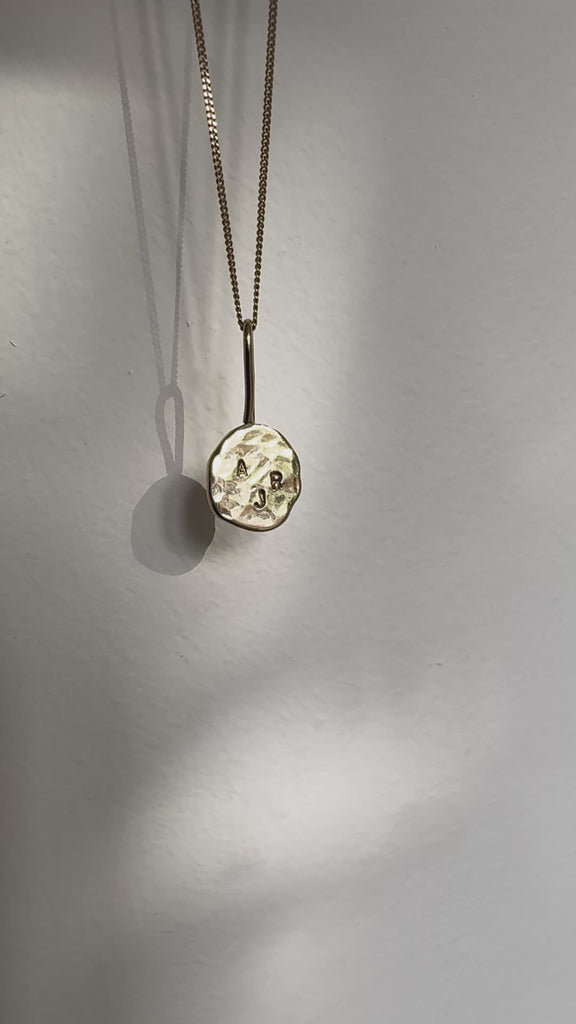 Handmade solid solid multiple initial necklace 