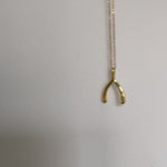 Wishbone initial necklace in gold vermeil 